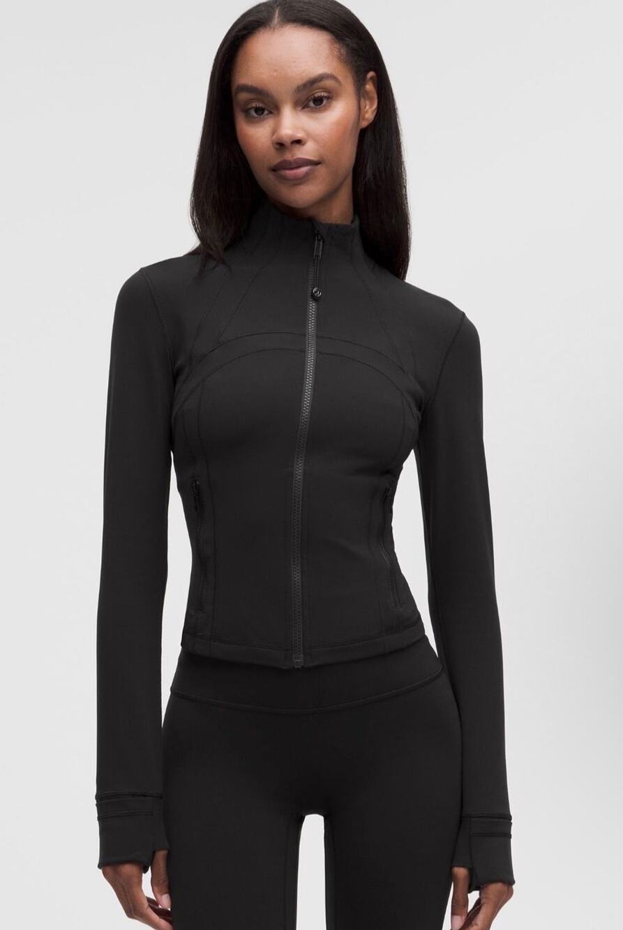 black ribbed Lululemon cropped Define jacket